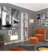 Kenzlife Süper Ga Tek Bölmeli 6 Raflı Suntalam 180x40x19 cm Beyaz Kitaplık