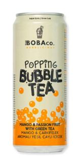 TheBobaCo. Bubblicious Popping Bubble Tea Mango & Çarkıfelek Aromalı Yeşil Çaylı İçecek 1x330 Ml