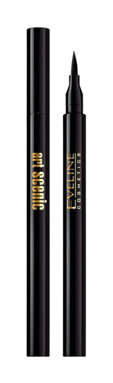 Eveline Cosmetics Art Scenic Profesyonel Suya Dayanıklı Mat Siyah Kalıcı İnce Uçlu Keçe Kalem Eyeliner