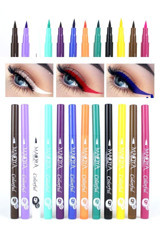 Maqya Cosmetics 12 Renk Suya Dayanıklı Mat Neon Çok Renkli Kalıcı İnce Uçlu Keçe Kalem Eyeliner