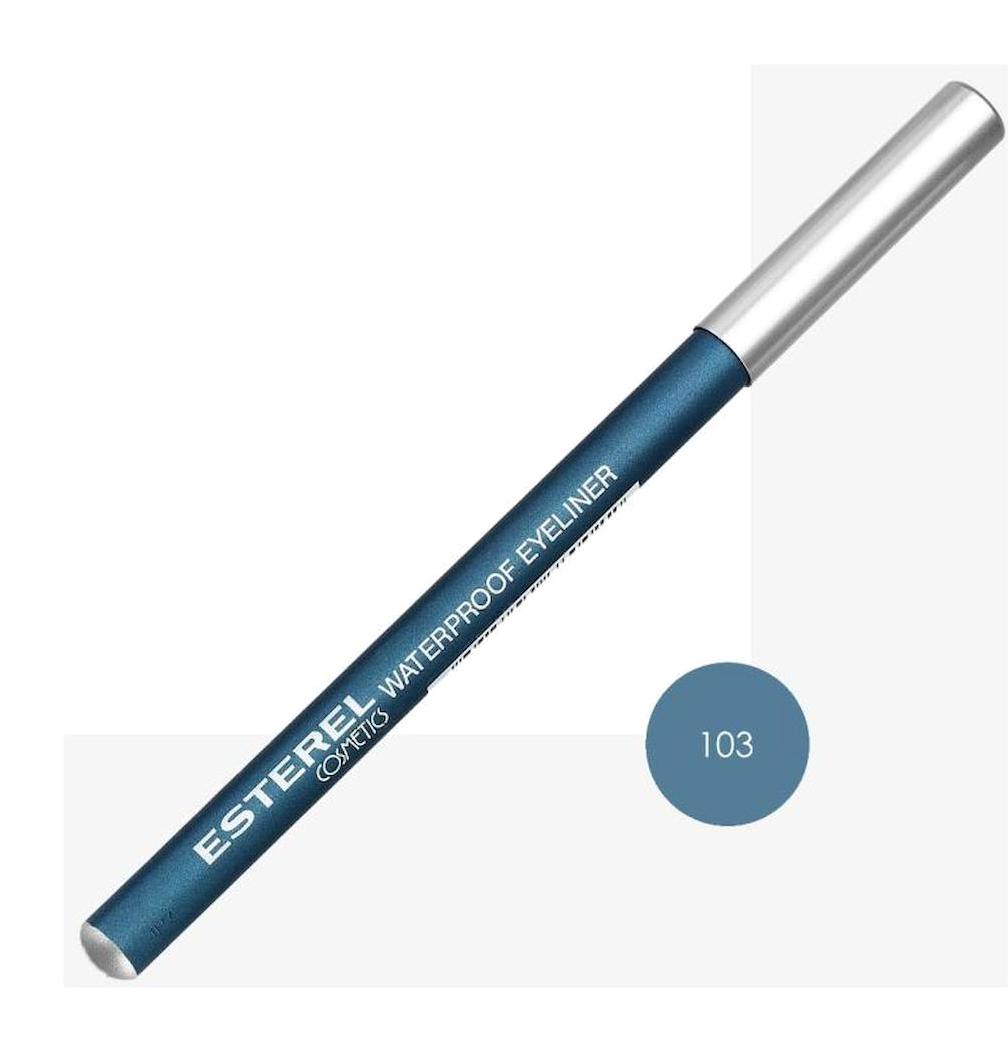 Esterel No:103 Suya Dayanıklı Mat Pastel Mavi Kalıcı Kalın Uçlu Kalem Eyeliner