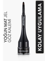 Flormar 1 Suya Dayanıklı Mat Siyah Kalıcı Kalın Uçlu Fırça Jel Eyeliner