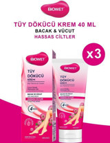 Biowet Hassas Ciltler İçin Tüm Vücut Tüy Dökücü Krem 3x40 ml