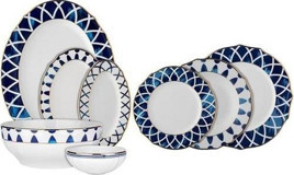 Aryıldız Evaliza 61 Parça 12 Kişilik Desenli Bone China Porselen Yuvarlak Yemek Takımı