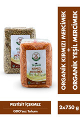 Mill More Organik Kırmızı 750 gr + Mill More Organik Yeşil Mercimek 750 gr