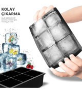 Myend Silikon Siyah Kare Buz Kalıbı
