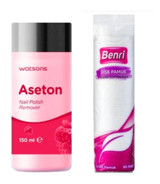 Watsons Aseton 150 ml + Disk Makyaj Temizleme Pamuğu 80 Adet