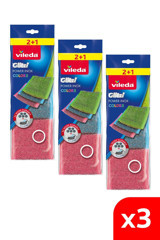 Vileda Glitzi Power Inox Colors 3x3'lü Bulaşık Süngeri
