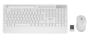 Everest Km-9676 Sessiz Beyaz Kablosuz Klavye Mouse Seti