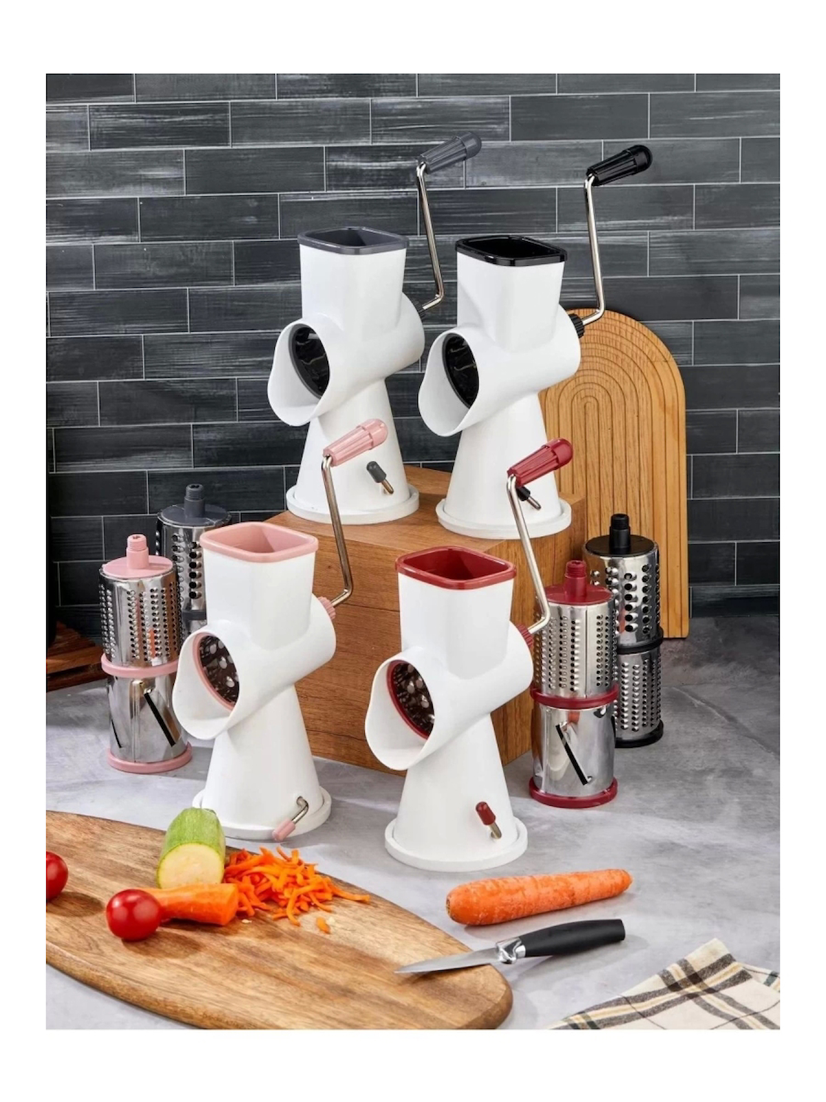 Cooker CKR3380 Kollu Plastik 4 Parça Beyaz Rende