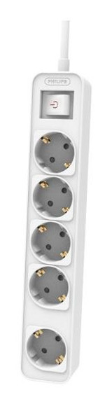 Philips CHP2154W Topraklı Anahtarlı Akım Korumalı 5'li 1.5 m Grup Priz Beyaz