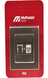 Mutlusan Data Çerçeveli Sıva Üstü Tekli Priz Antrasit