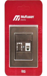 Mutlusan Telefon Çerçeveli Sıva Üstü Tekli Priz Antrasit