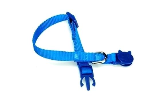 Doggie Düz Mavi Ayarlanabilir Gezdirme Boyun Kedi Tasması