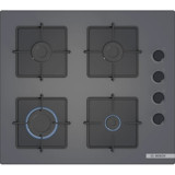 Bosch POP6C9P30O Doğalgazlı Cam 4 Gözlü Gri Ankastre Ocak