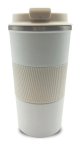 Aliyosso Paslanmaz Çelik-Silikon 500 ml Outdoor Matara Termos Krem