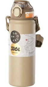 Shotay ST-8228 Çelik 750 ml Pipetli Matara Termos Gri