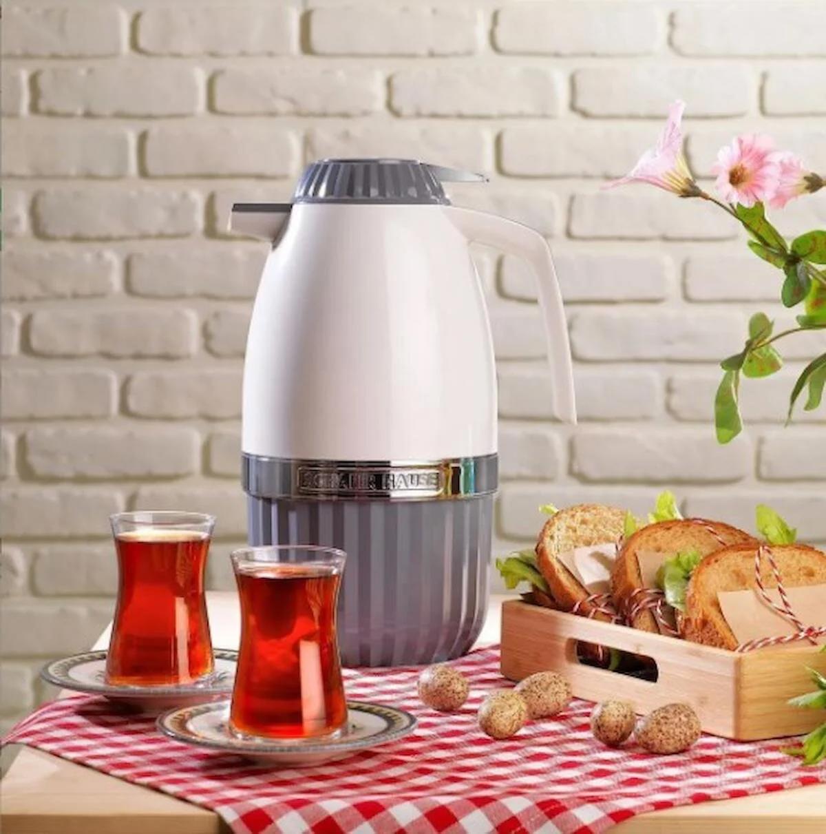 Schafer Hause Cam 2 lt Çaydanlık Termos Gri