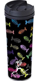 Giant Stride Fish Bone Plastik 550 ml Outdoor Matara Termos Siyah