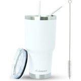 Achimenes Big Pot Paslanmaz Çelik 890 ml Pipetli Outdoor Bardak Termos Beyaz