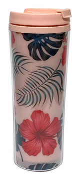 Allmug Plastik 380 ml Outdoor Matara Termos Krem - Pembe