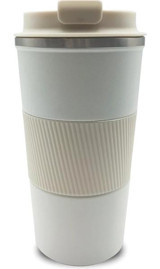 Aliyosso Paslanmaz Çelik-Silikon 500 ml Outdoor Bardak Termos Krem