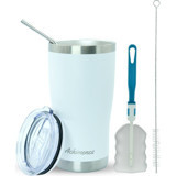 Achimenes Klasik Paslanmaz Çelik 590 ml Pipetli Outdoor Bardak Termos Beyaz
