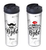 Allmug İsime Özel Plastik 380 ml Outdoor Matara Termos Beyaz