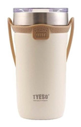 Tyeso Soulmate Paslanmaz Çelik-Silikon 550 ml Outdoor Matara Termos Krem
