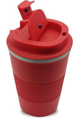 Aliyosso Paslanmaz Çelik-Silikon 500 ml Outdoor Bardak Termos Kırmızı