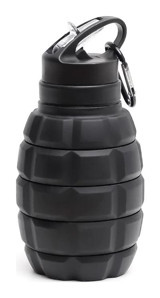 Tcherchı Kamuflaj Paslanmaz Çelik-Silikon 330 ml Pipetli Outdoor Matara Termos Siyah