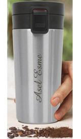 Flyon Look Kişiye Özel Çelik 350 ml Outdoor Matara Termos İnox