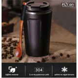 Flyon Look Çelik 380 ml Outdoor Matara Termos Siyah