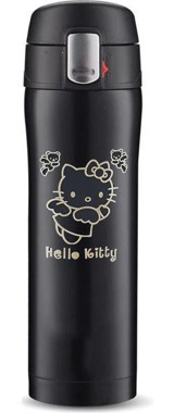 Tusah Hello Kity Baskılı Paslanmaz Çelik 450 ml Outdoor Matara Termos Siyah
