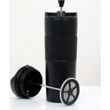 Tohana French Press Paslanmaz Çelik 350 ml Outdoor Bardak Termos Siyah