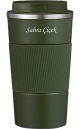 Tusah Kişiye Özel Çelik 500 ml Outdoor Bardak Termos Haki