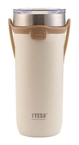 Tyeso Soulmate Paslanmaz Çelik-Silikon 710 ml Outdoor Matara Termos Krem