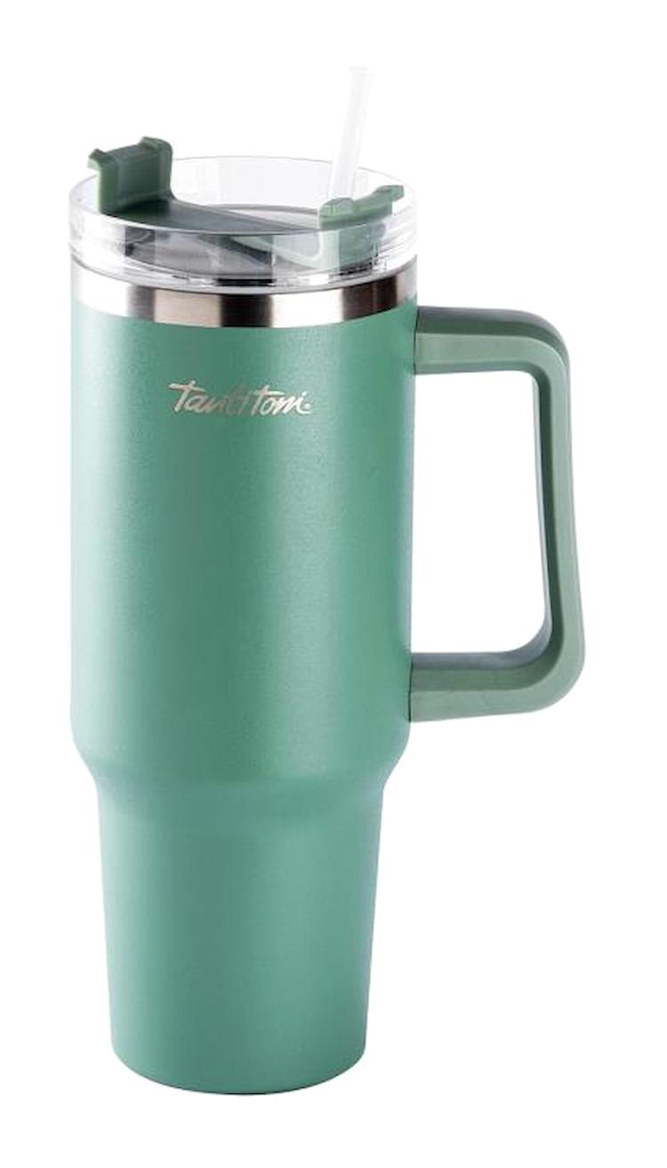 Tantitoni Paslanmaz Çelik 1.2 lt Pipetli Outdoor Matara Termos Yeşil