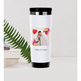Bk Kişiye Özel İsimli Fotoğraflı-4 Çelik 450 ml Outdoor Bardak Termos Beyaz