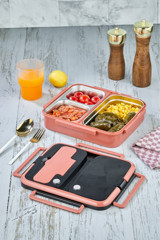 Cooker YK 1392 Paslanmaz Çelik Outdoor Yemek Termos Pembe