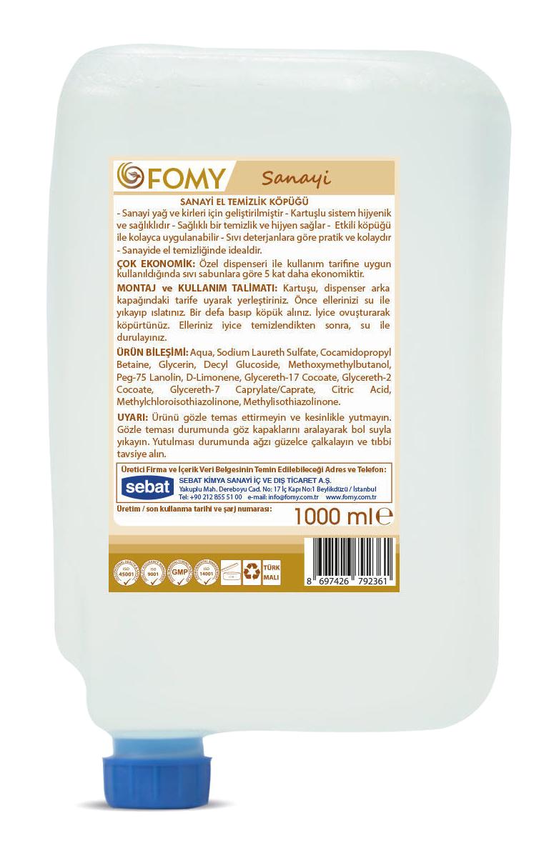 Fomy Sanayi Tekli Köpük Sabun 1 lt