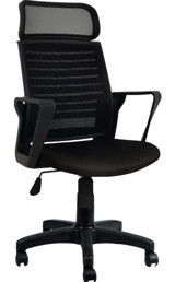 Bürocci 2284B0541 Başlıklı Kolçaklı Dönerli Siyah Çalışma Sandalyesi