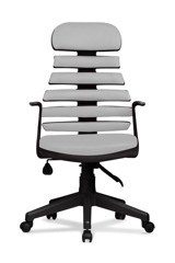 Arenzo Zebra Başlıklı Kolçaklı Dönerli Gri Çalışma Sandalyesi
