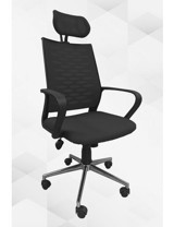 Obc Ofis Büro Concept Başlıklı Kolçaklı Dönerli Siyah Çalışma Sandalyesi