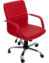 Büro Trend Trend King Kolçaklı Dönerli Kırmızı Krom Ayaklı Çalışma Sandalyesi