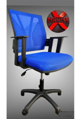 Neonx Kelebek Kolçaklı Dönerli Mavi Çalışma Sandalyesi