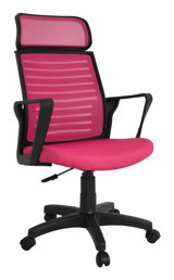 Bürocci 2284B0548 Başlıklı Kolçaklı Dönerli Pembe Çalışma Sandalyesi