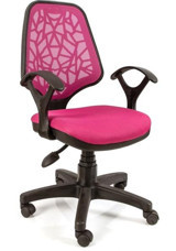 Obc Ofis Büro Concept Kolçaklı Dönerli Fileli Pembe Çalışma Sandalyesi