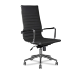 Forsit Design Slim Kolçaklı Dönerli Siyah Çalışma Sandalyesi