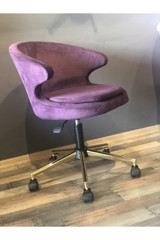 Modelsa Design Koket Kolçaklı Dönerli Mor Çalışma Sandalyesi